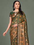 Pine Green Banarasi Saree