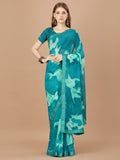 Teal  Georgette Festive Wear Saree With Blouse Piecde