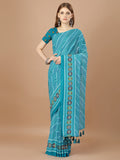 Blue  Georgette Daily Wear Saree With Blouse Piecde