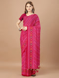 Pink  Georgette Daily Wear Saree With Blouse Piecde