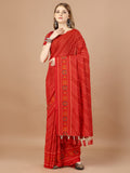 Red  Georgette Daily Wear Saree With Blouse Piecde