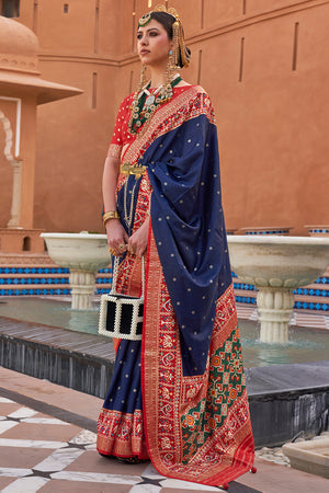 Impressive Blue Soft Banarasi Silk Saree With Beauteous Blouse Piece