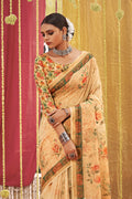 Honey Yellow Linen Saree