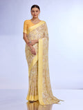 Yellow Georgette Saree With Blouse Piece