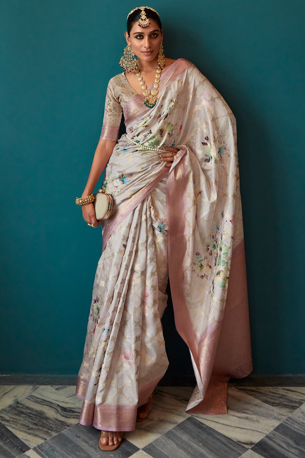 White and Off White - Silk - Sarees: Shop online Sarees