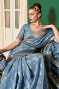 Sky Blue Cotton Saree