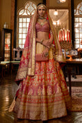 Orange And Pink Silk Lehenga Choli