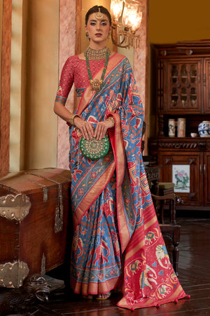 Buy Best Peacock Blue Saree Online 2023 - 2024 | trendwati