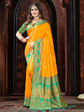 Yellow Silk Saree With Blouse Piece