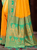 Yellow Silk Saree With Blouse Piece