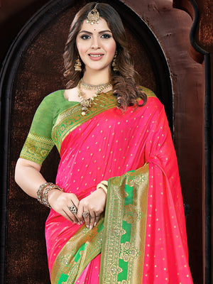 Light Pink Silk Saree With Blouse Piece