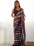 Maroon Georgette Embellished Sequined Saree Saree With Blouse Piece