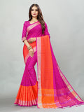 Pink Cotton Silk Saree With Blouse Piece