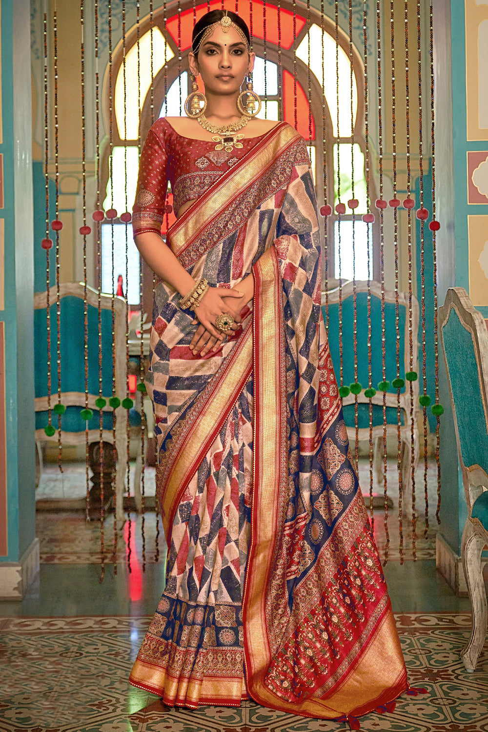 Buy Multicolor Soft Cotton Saree Online – RODDUR