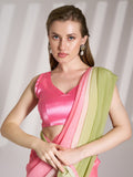 Multicolor Chiffon Peding Saree With Blouse Piece