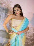 Multicolor Chiffon Peding Saree With Blouse Piece