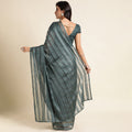 Grey Georgette Ready To Wear Saree With Blouse Piece