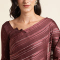 Maroon Georgette Ready To Wear Saree With Blouse Piece