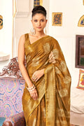 Medallion Yellow Cotton Saree