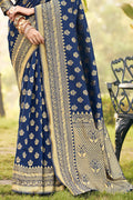 Navy Blue Banarasi Saree