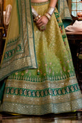 Ombre Green Silk Lehenga Choli