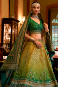 Ombre Green Silk Lehenga Choli