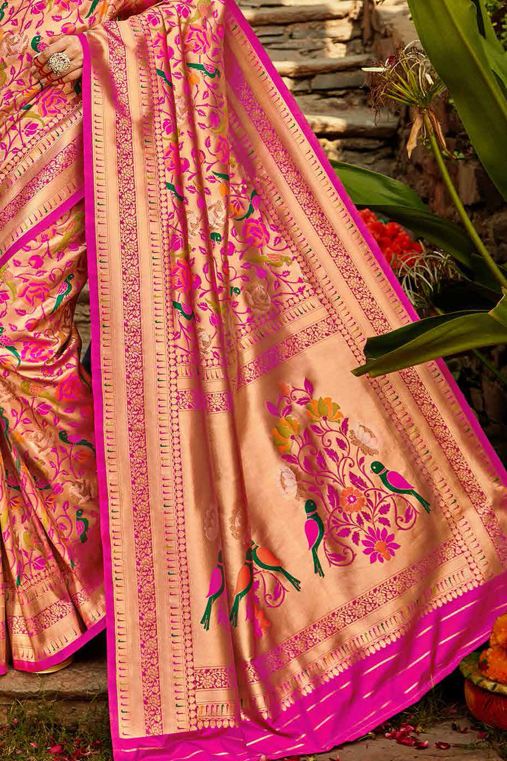 Rani Pink Banarasi Saree - Beautiful Rani Color Banarasi Saree Perfect for  Wedding | Art silk sarees, Saree designs, Party wear sarees