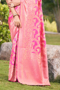 Hot Pink Banarasi Saree