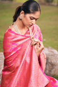 Hot Pink Banarasi Saree