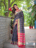 Black Patola Silk Zari Woven Traditional Saree with Blouse