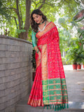 Red Patola Silk Zari Woven Traditional Saree with Blouse