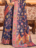 Dark Blue Cotton Silk Saree