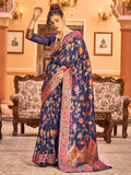 Dark Blue Cotton Silk Saree