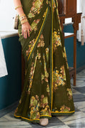 Seaweed Green Organza Saree