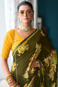 Seaweed Green Organza Saree