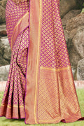 Womens Pink Banarasi Saree