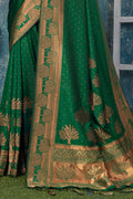 Dark Green Banarasi Saree