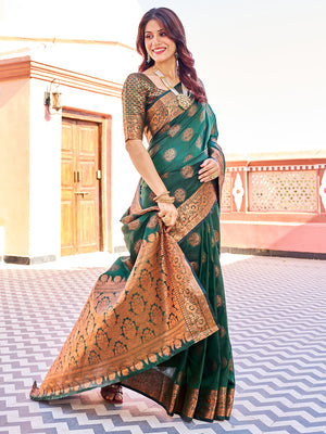 Emerald Green Silk Saree