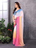 Multi Georgette Saree With Blouse Piece