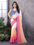 Multi Georgette Saree With Blouse Piece