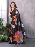 Black Georgette Saree With Blouse Piece