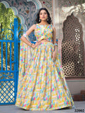 Yellow Georgette Lehenga Choli with Shrug