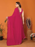 Pink Georgette Saree With Blouse Piece