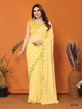 Yellow Georgette Saree With Blouse Piece