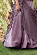 Dark Purple Fancy Silk Lehenga Set