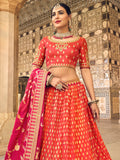 Orange And Pink Lehenga Choli