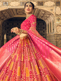 Pink And Orange Lehenga Choli