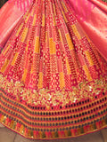 Pink And Orange Lehenga Choli