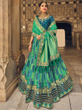 Blue And Green Lehenga Choli