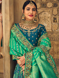 Blue And Green Lehenga Choli